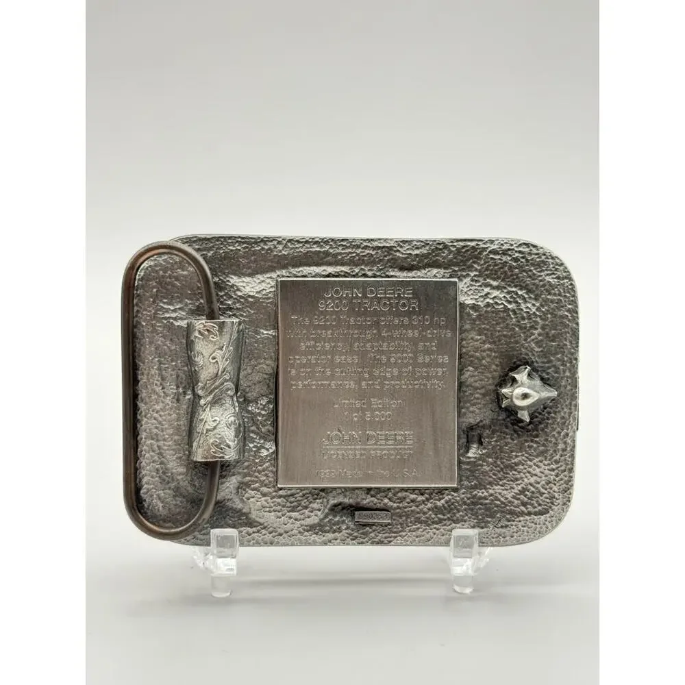 John Deere 9200 Tractor Belt Buckle Presentation Box Rectangular Western Cowboy